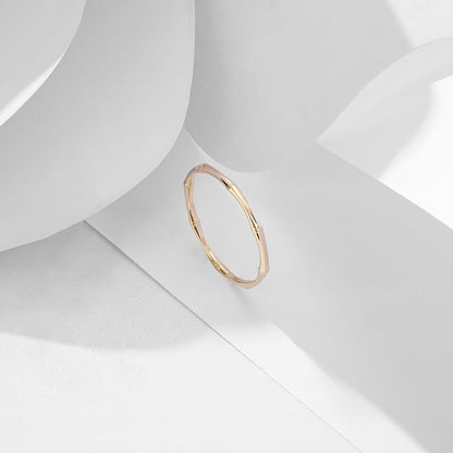 Minimalist Bamboo Ring in Gold