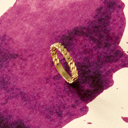 Minimalist Chain Ring in Gold