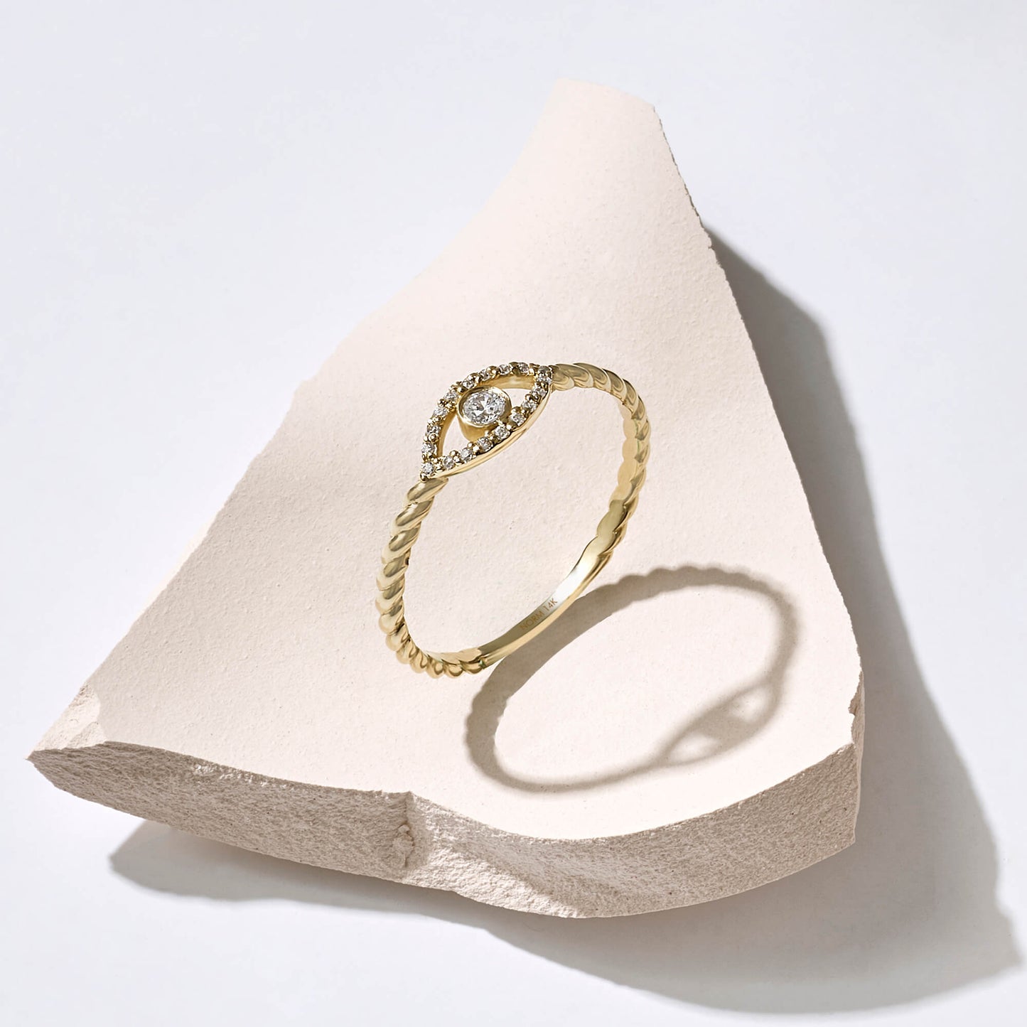 Minimalist Evil Eye Ring in Gold