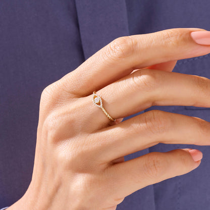 Minimalist Evil Eye Ring in Gold