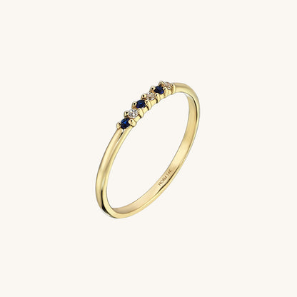 Premium Night Blue Band Ring in Gold