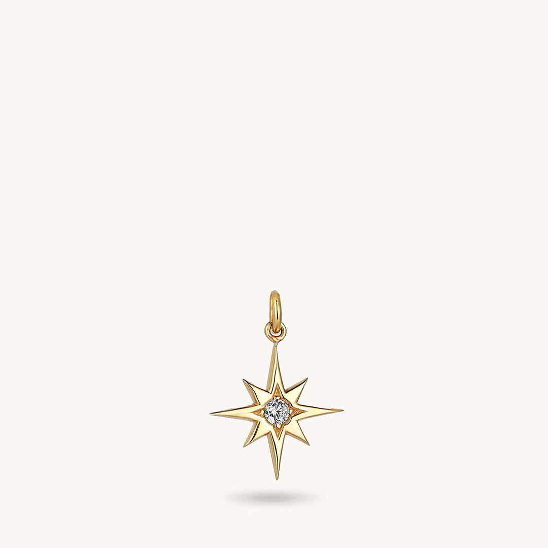 Diamond North Star Necklace in Gold