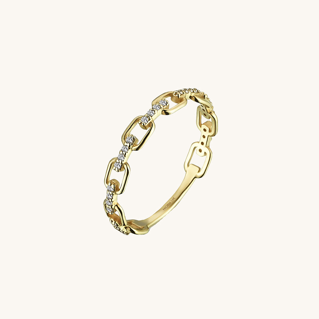 Diamond Open Link Ring in Gold