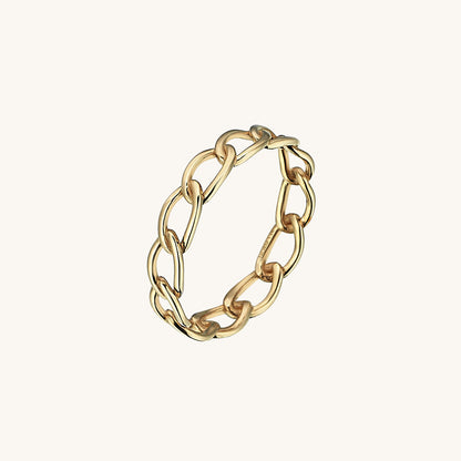 Oval Chain Ring in Gold