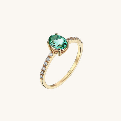 Paraiba Tourmaline Oval Solitaire Ring in Gold