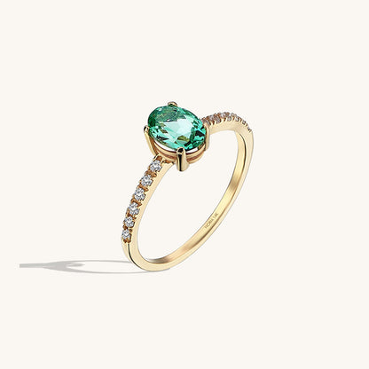 Paraiba Tourmaline Oval Solitaire Ring in Gold