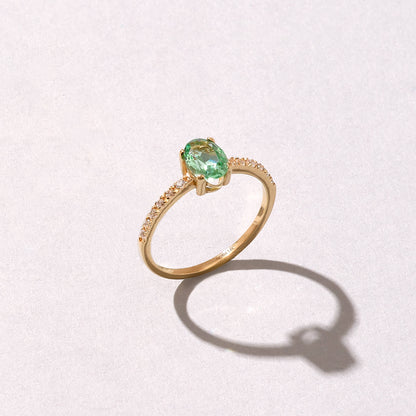 Paraiba Tourmaline Oval Solitaire Ring in Gold
