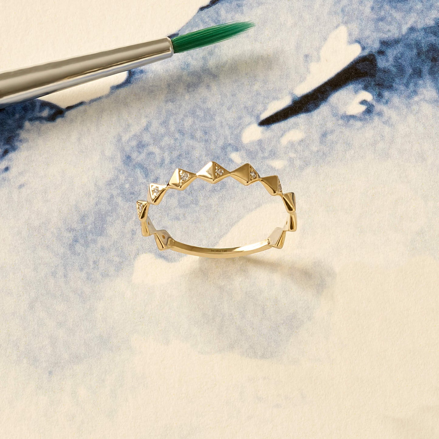 Pave Angel Ring in Gold