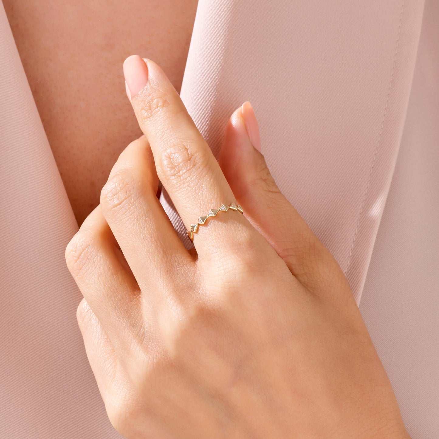 Pave Angel Ring in Gold