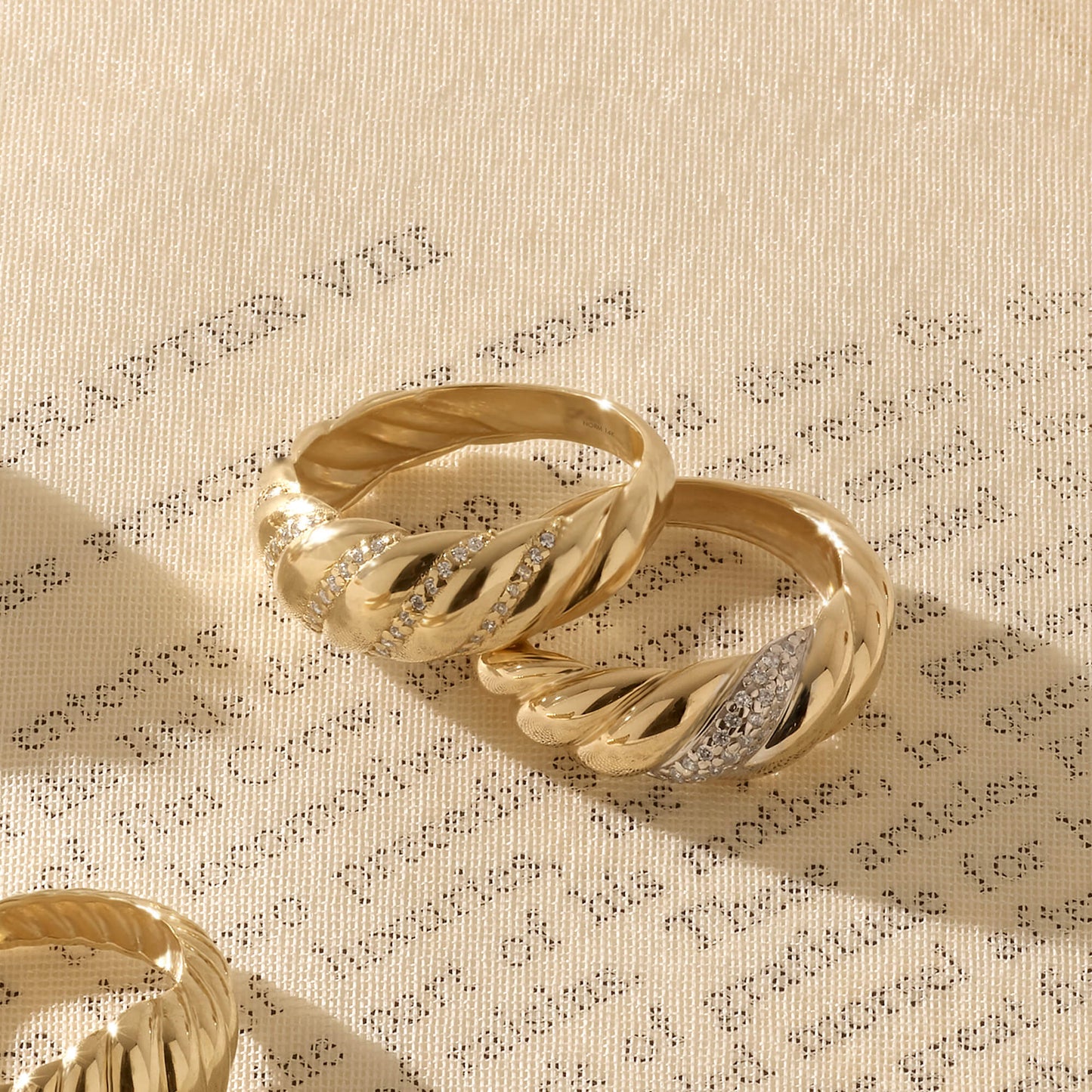 Pave Croissant Ring in Gold