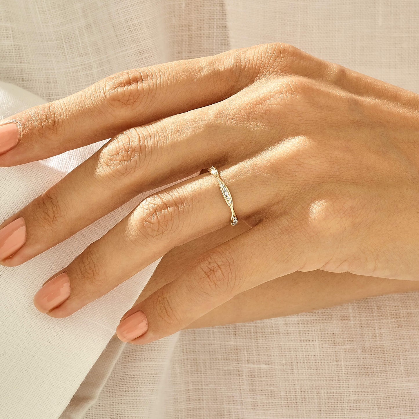 Pave Eternity Ring in Gold