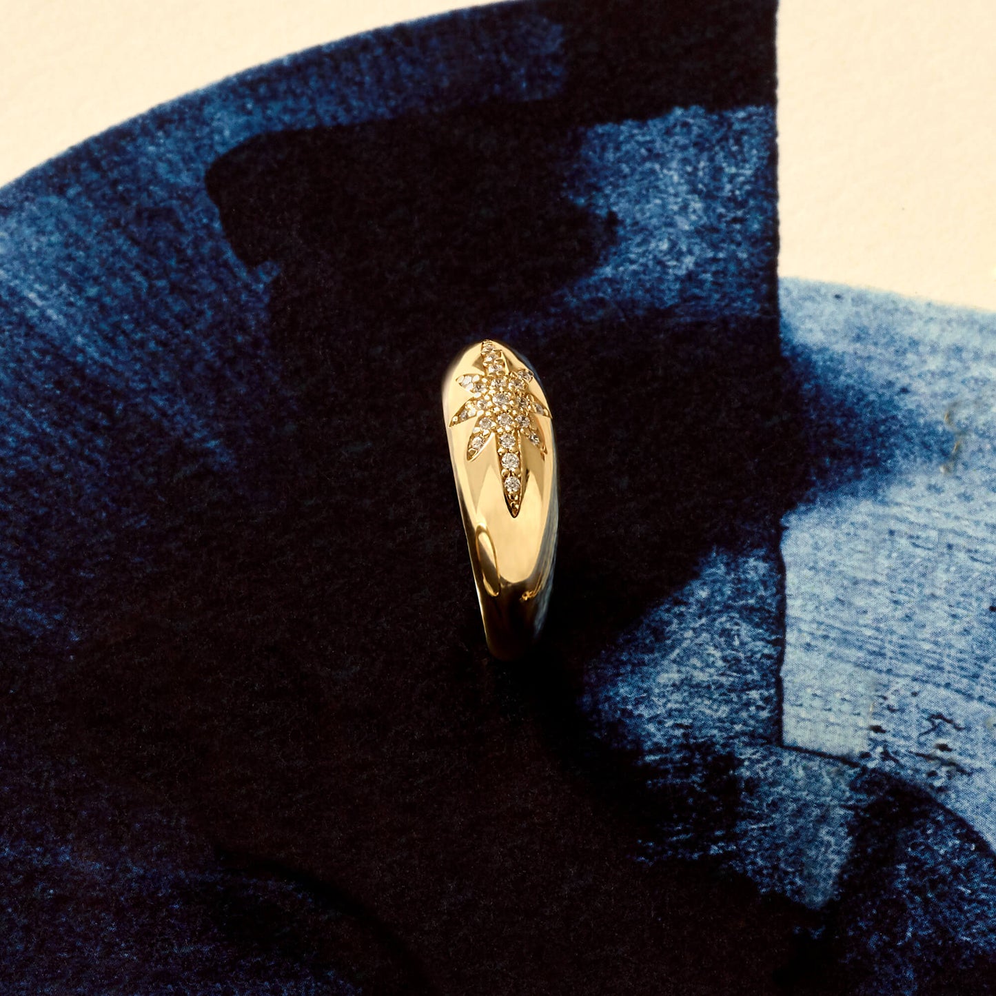 North Star Pave Dome Ring in Gold