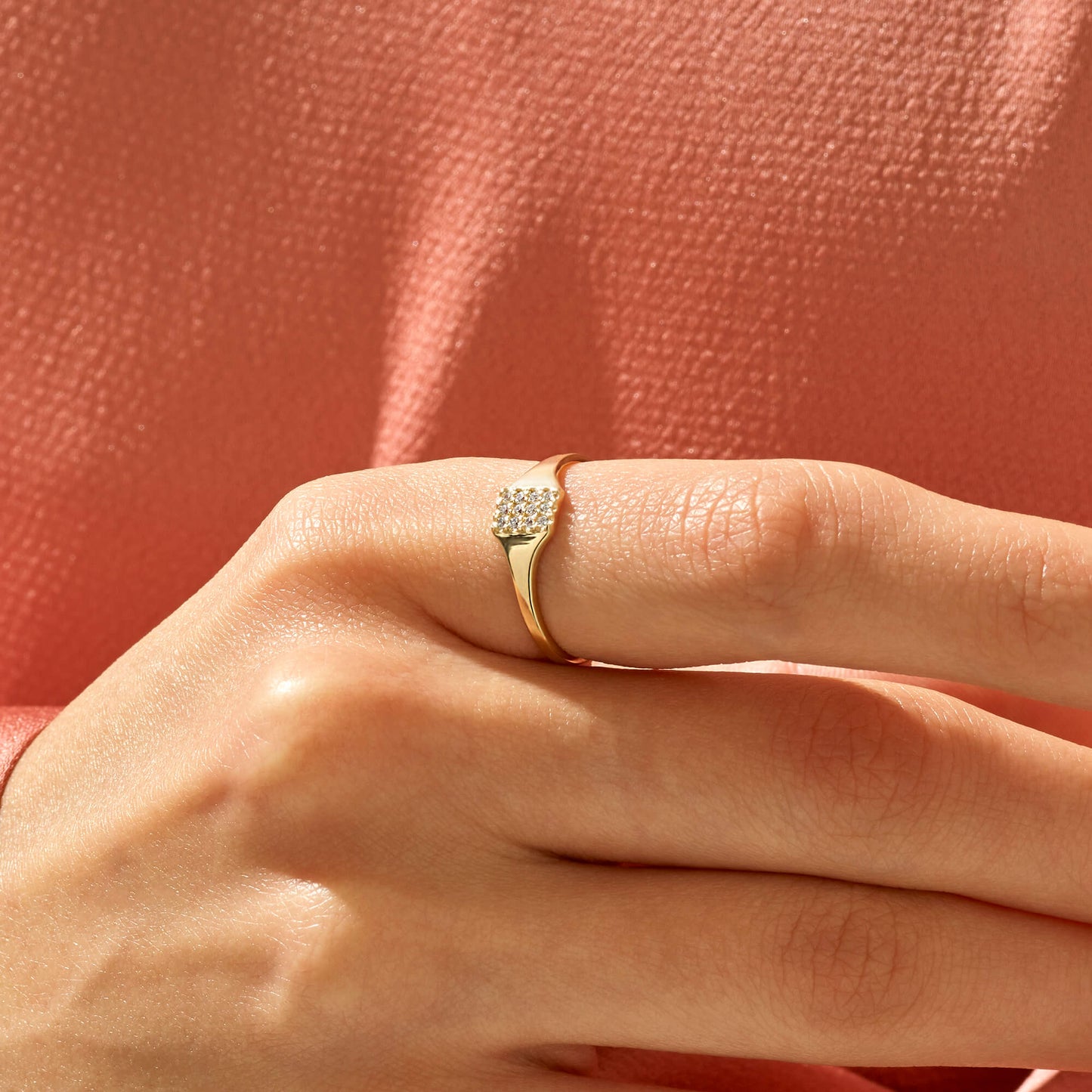 Pave Pinky Ring in Gold