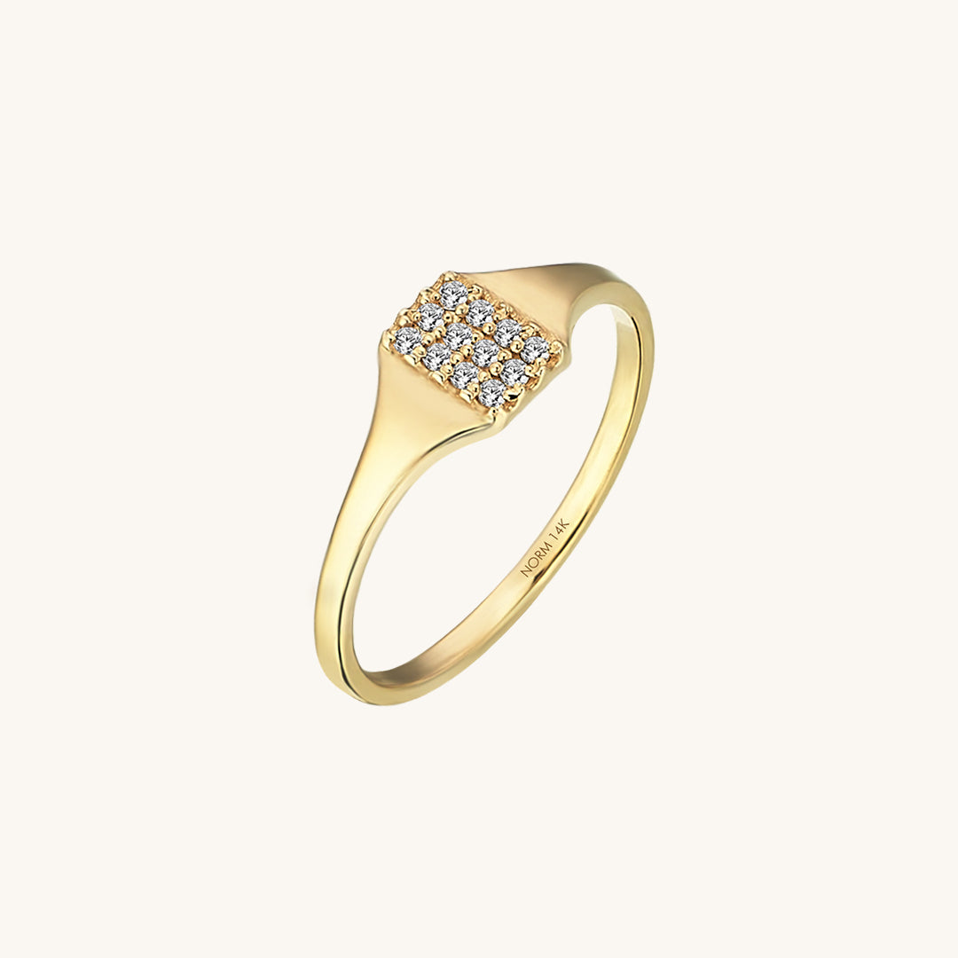 Pave Pinky Ring in Gold