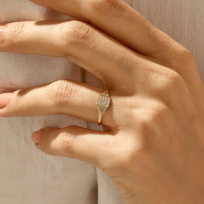 Pave Pinky Ring in Gold