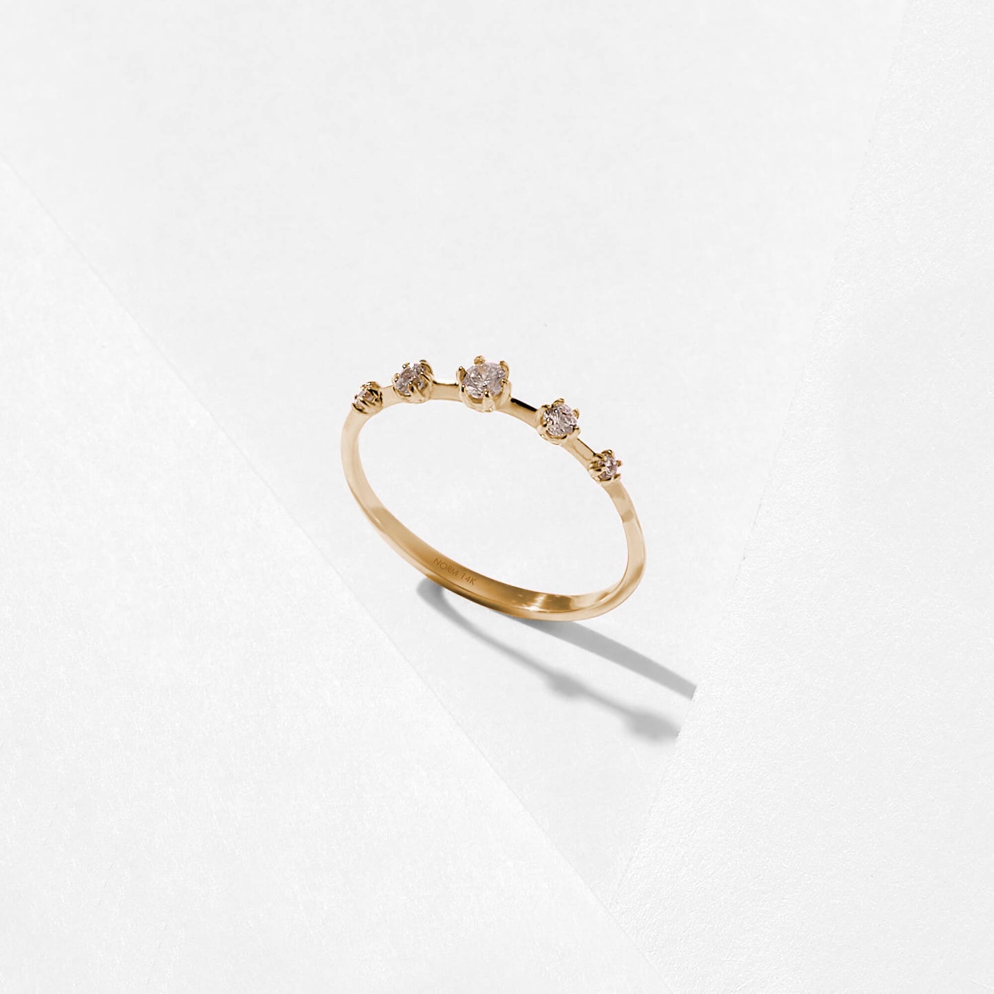 Pave Solitaire Ring in Gold