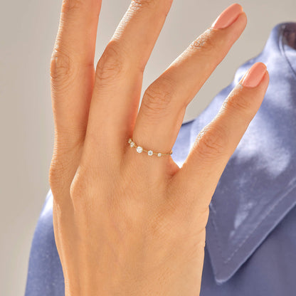 Pave Solitaire Ring in Gold