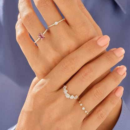 Pave Solitaire Ring in Gold