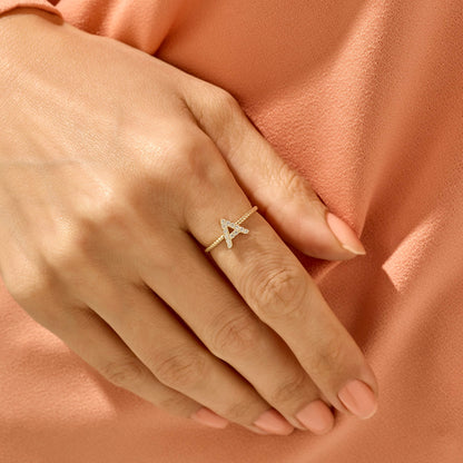 Personalized Letter Ring in Gold