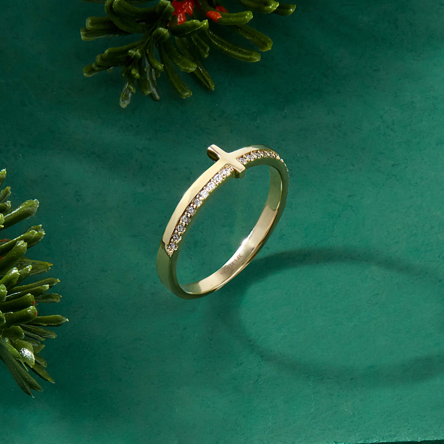 Petite Cross Ring in Gold