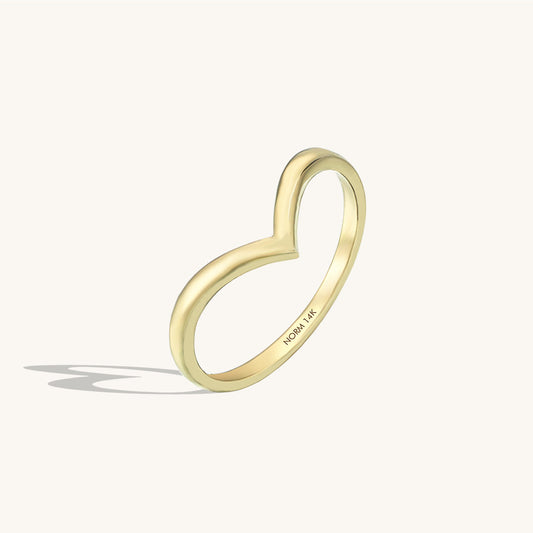 Wishbone Stacking Ring in Gold