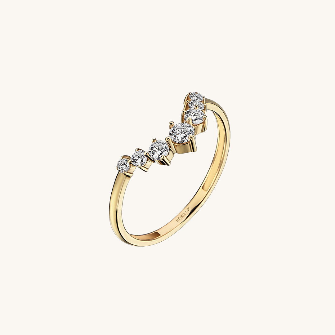 Premium Curved Ring in Gold