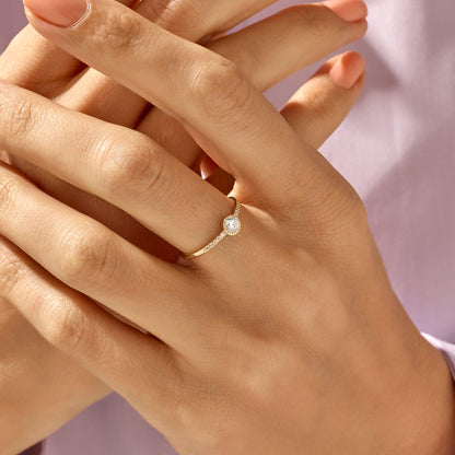 Premium Half Eternity Solitaire Ring in Gold