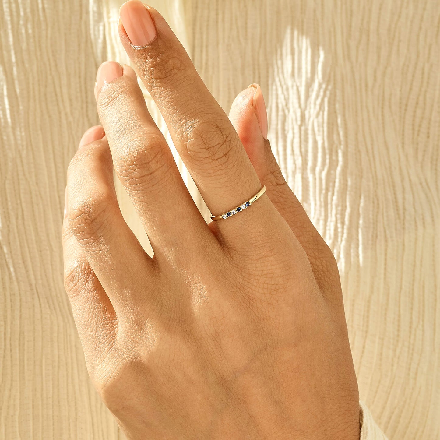 Premium Night Blue Band Ring in Gold