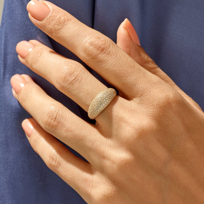Premium Pave Dome Ring in Gold