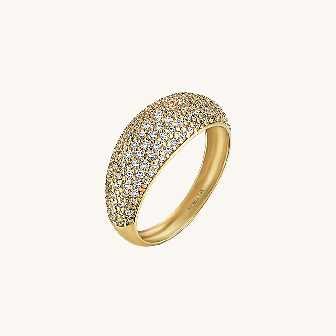 Premium Pave Dome Ring in Gold