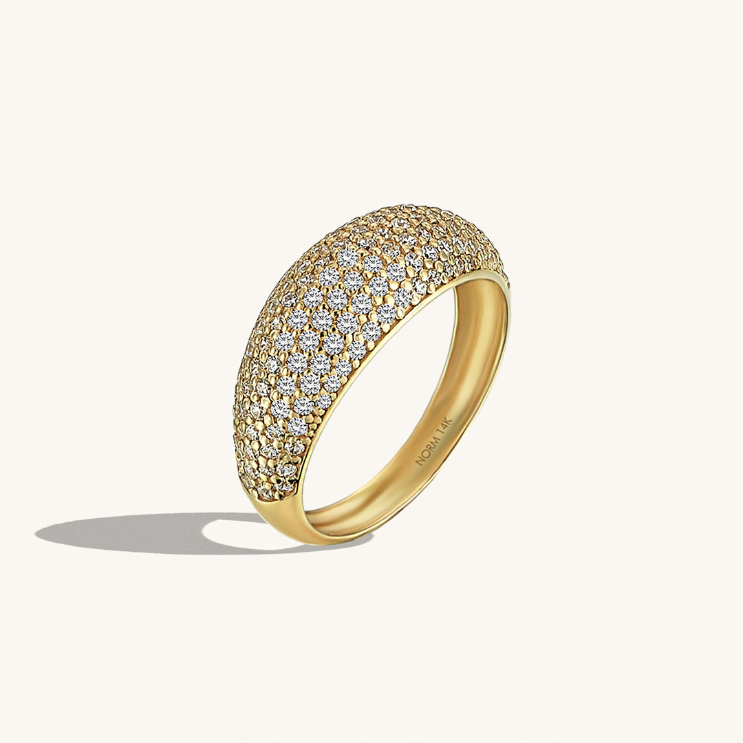 Premium Pave Dome Ring in Gold