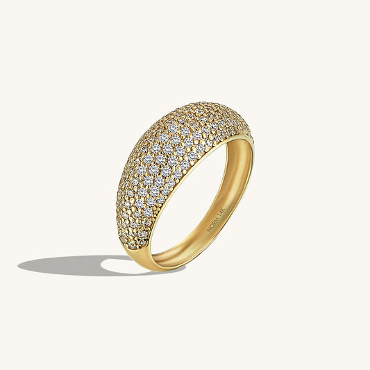 Premium Pave Dome Ring in Gold