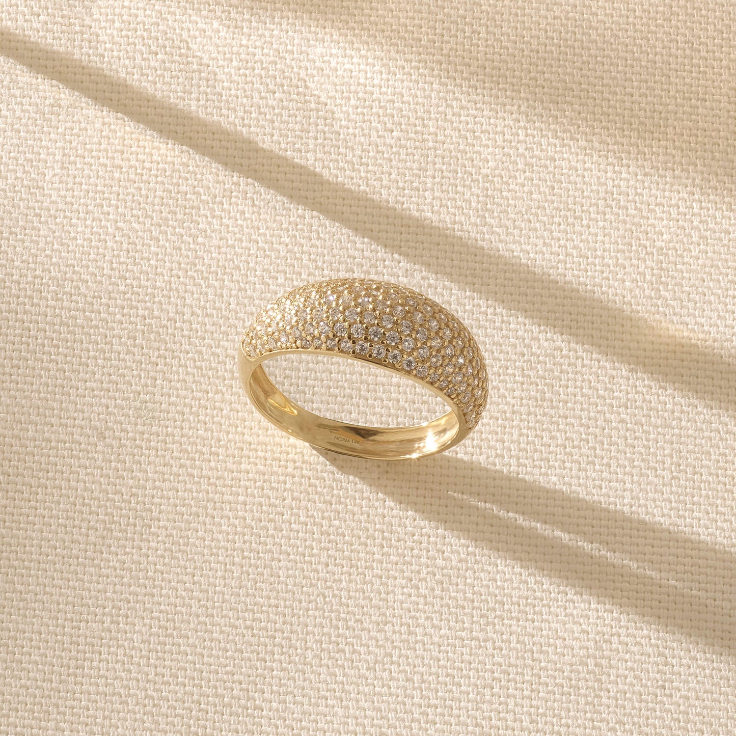 Premium Pave Dome Ring in Gold