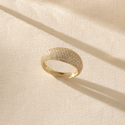 Premium Pave Dome Ring in Gold