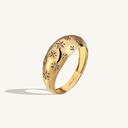 Premium Star Dome Ring in Gold