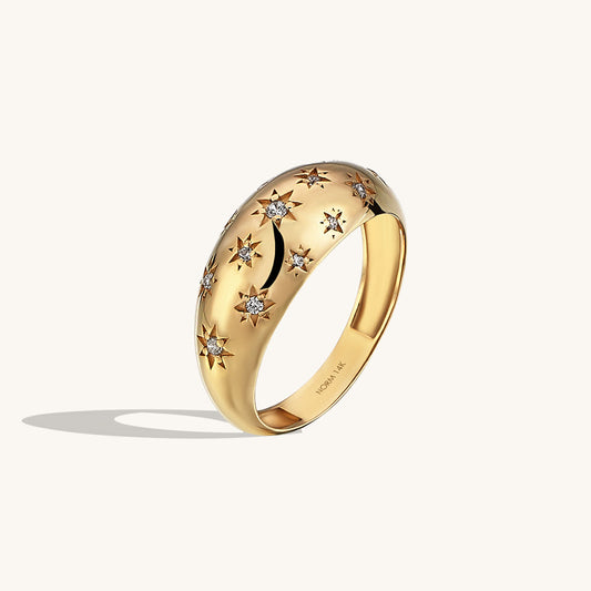 Premium Star Dome Ring in Gold