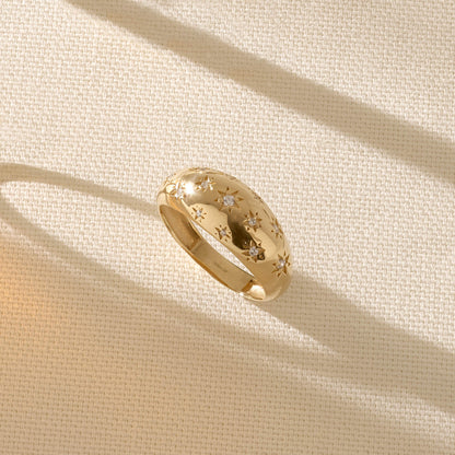 Premium Star Dome Ring in Gold
