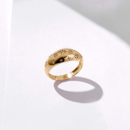 Premium Star Dome Ring in Gold