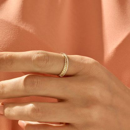 Premium Twisted Ring in Gold
