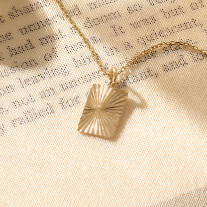 Rectangle Sun Necklace in Gold