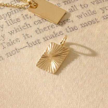 Rectangle Sun Necklace in Gold