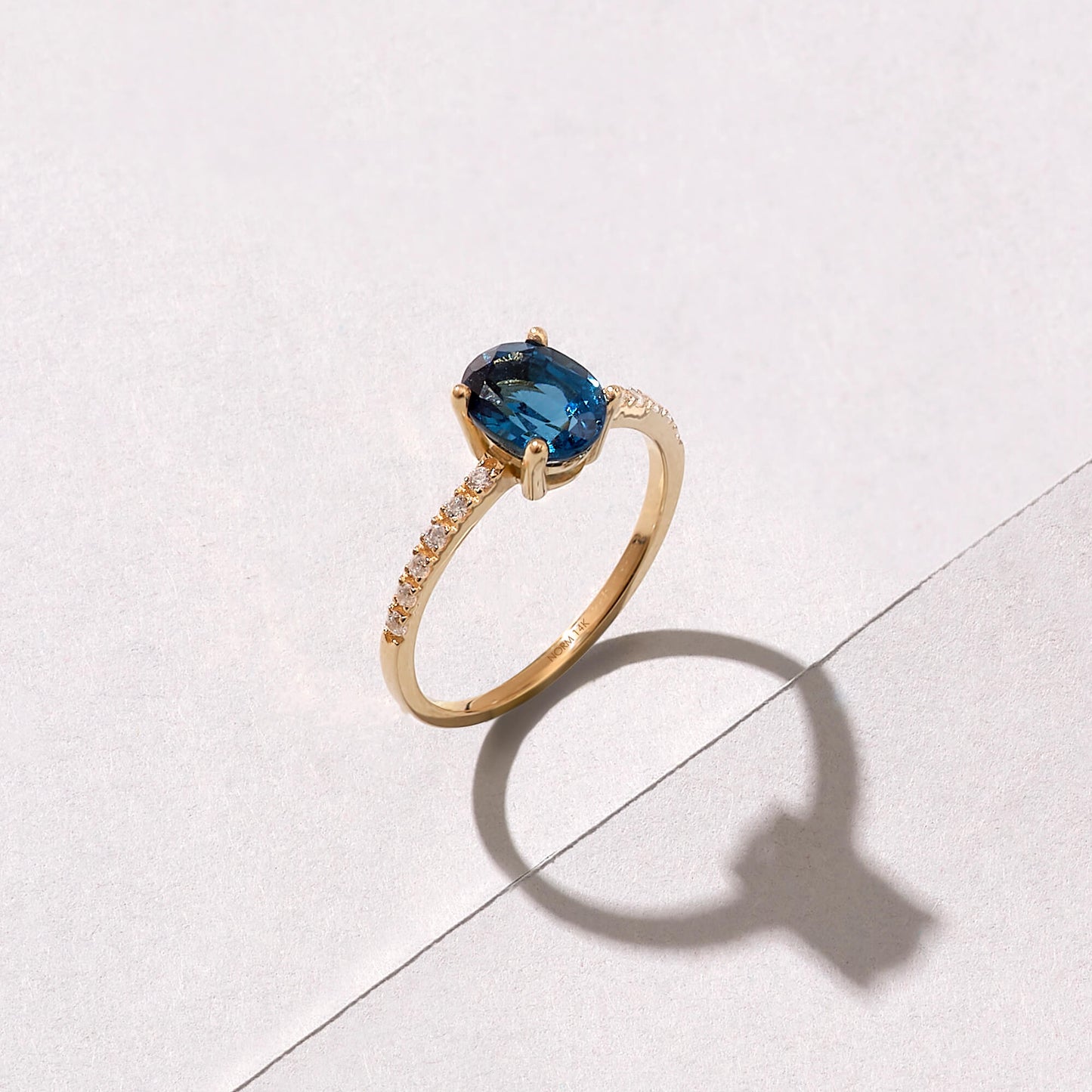 Sapphire Oval Solitaire Ring in Gold
