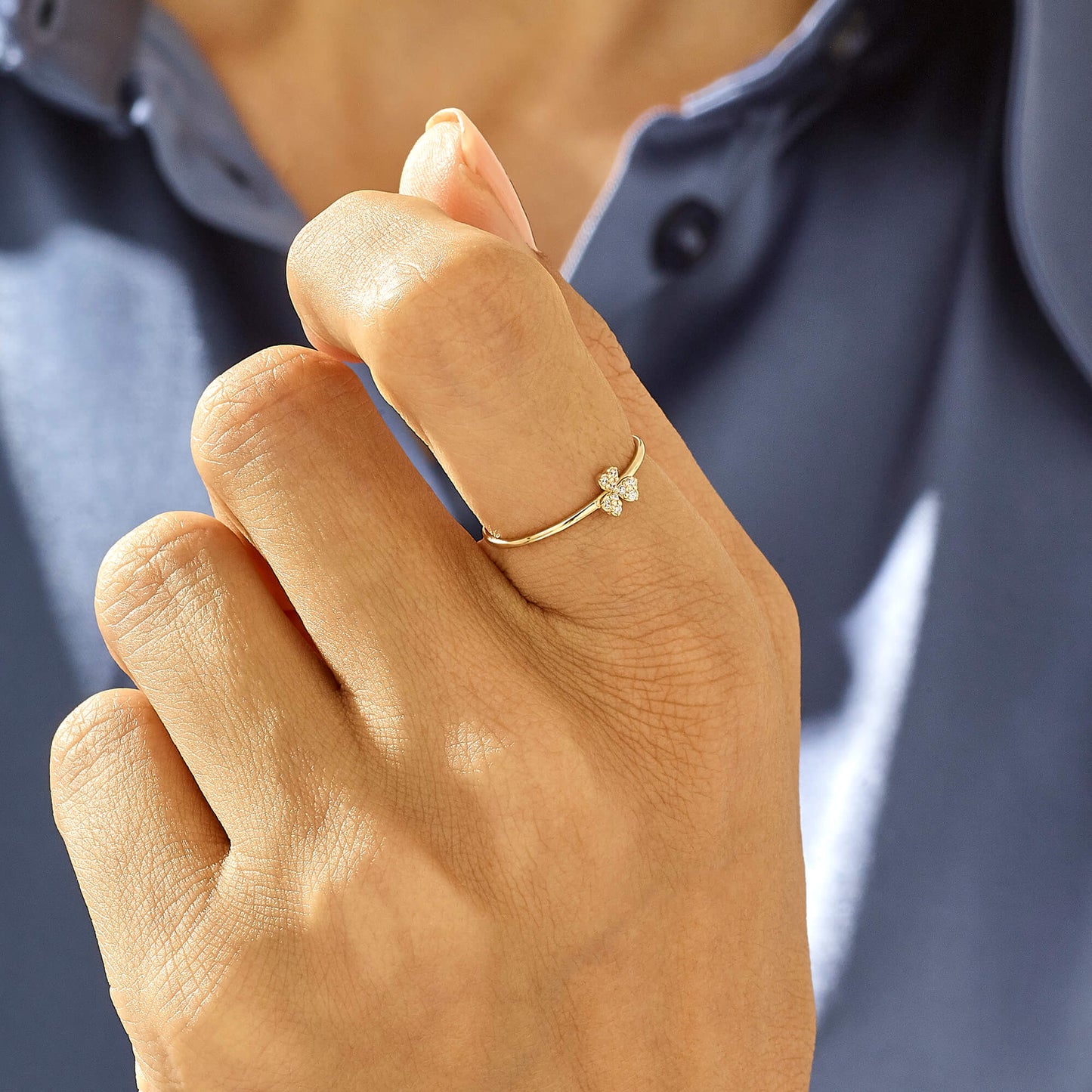 Shamrock Ring in Gold