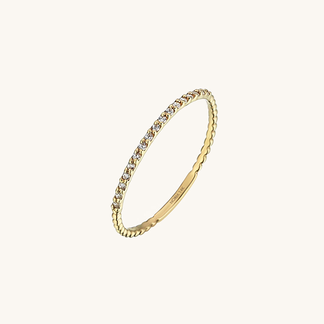Tiny Diamond Ball Ring in Gold