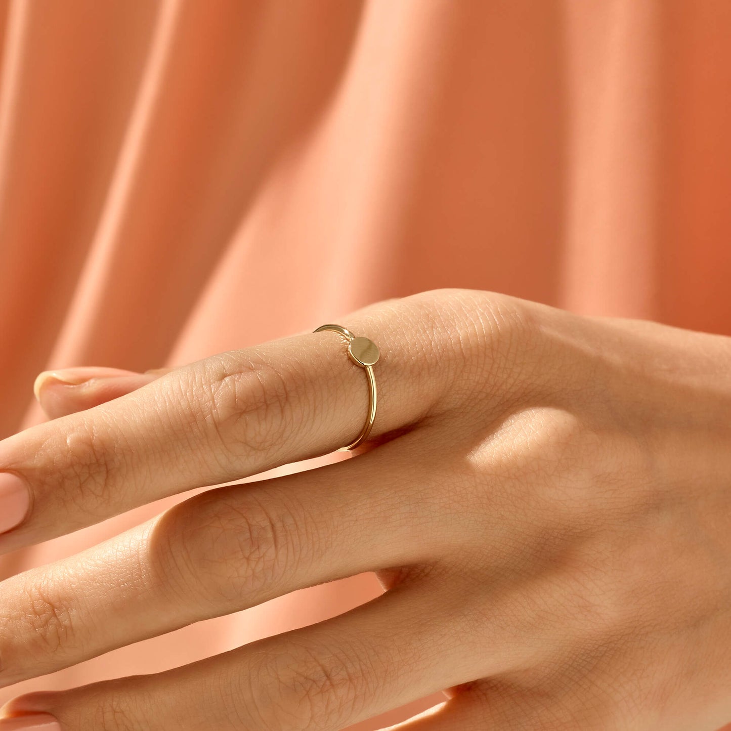 Tiny Round Ring in Gold