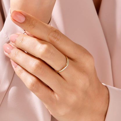 Twist Pave Band Ring in Gold