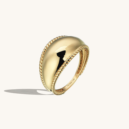 Twisted Dome Ring in Gold