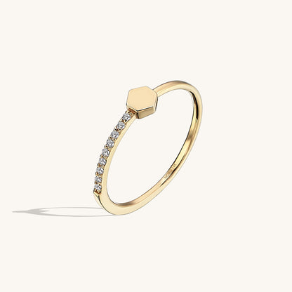 Half Eternity Signet Ring in Gold