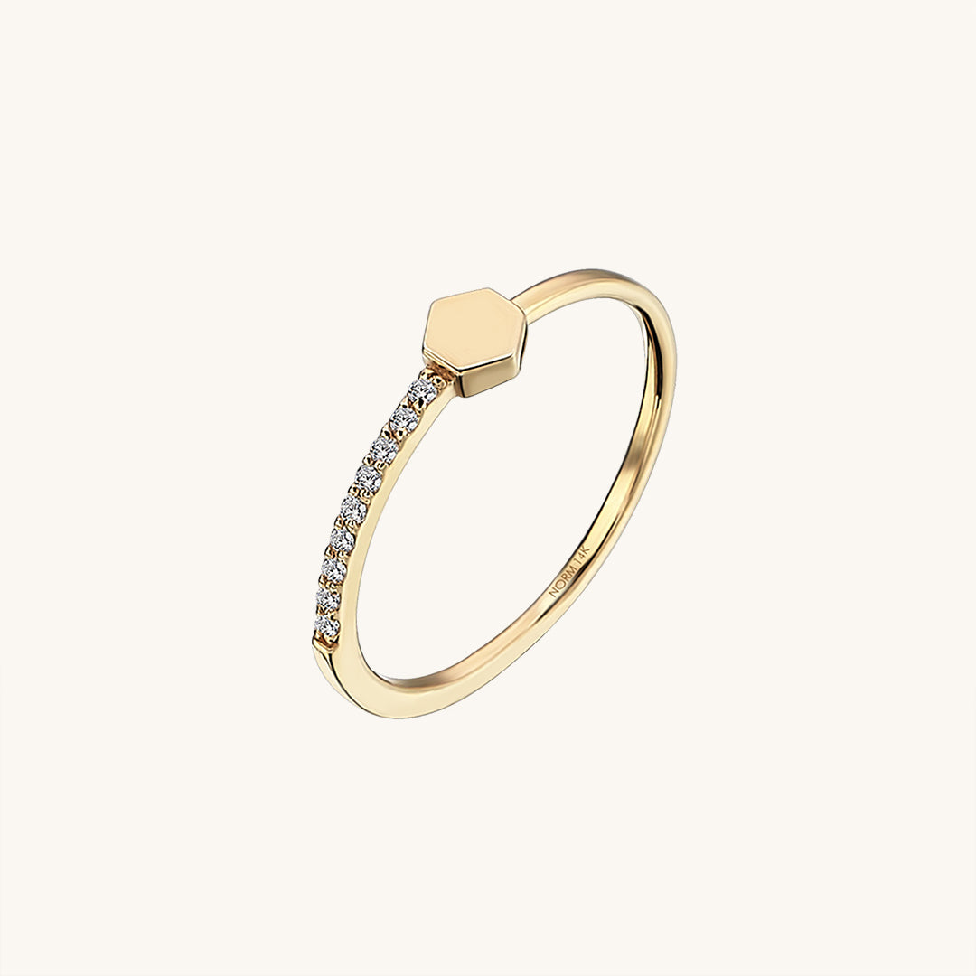 Half Eternity Signet Ring in Gold