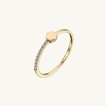 Half Eternity Signet Ring in Gold